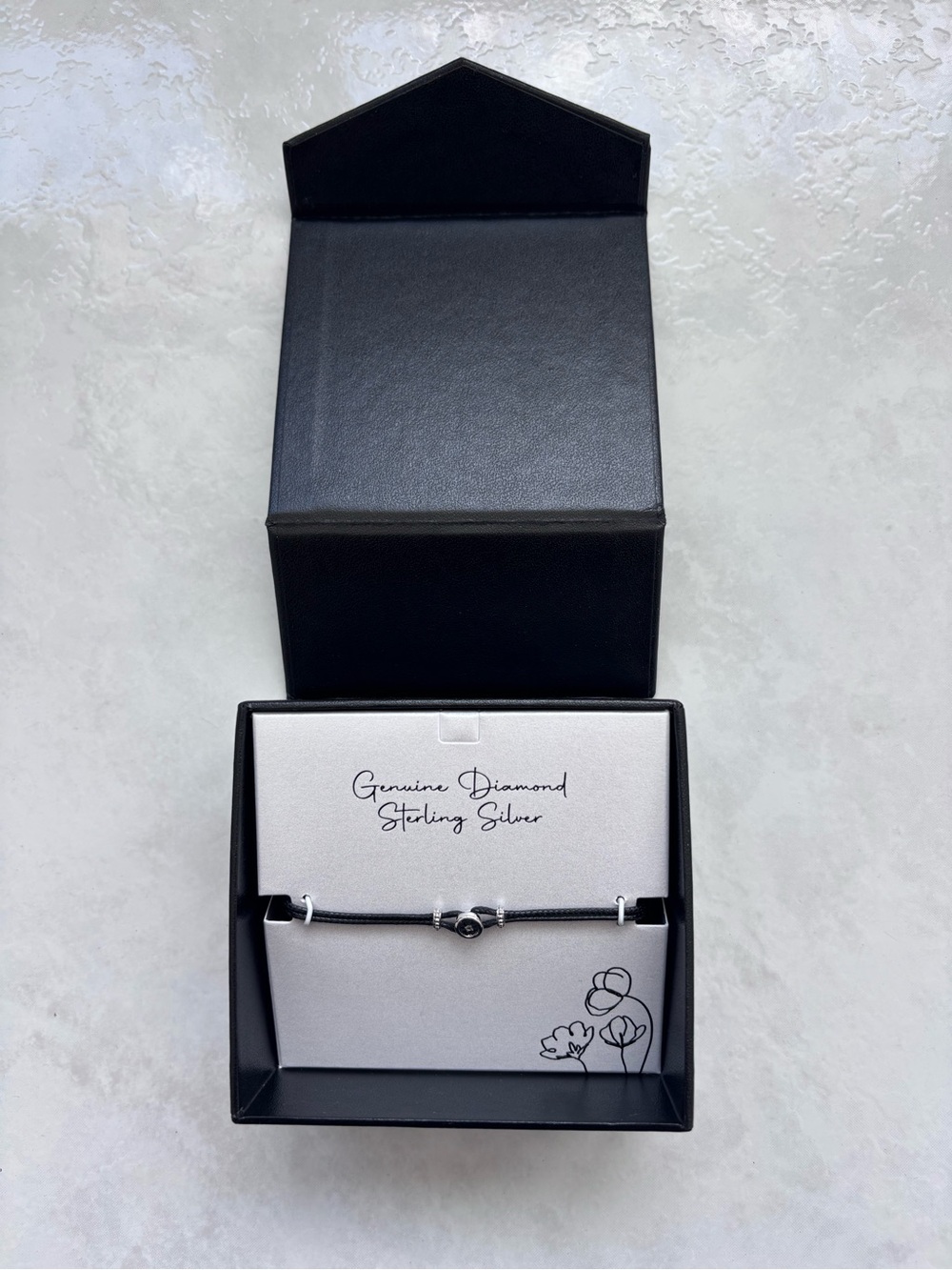NWT Diamond Accent Cord Bracelet in Sterling Silver